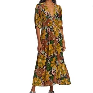 Farm Rio • Garden Velvet Midi Dress